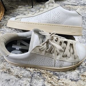 P448 Women's White and Cream Sneakers